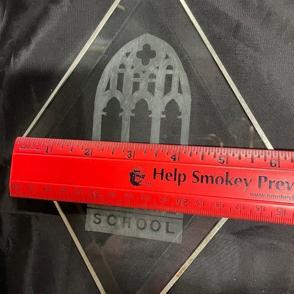 Nashville TN History Scarritt Graduate School diamond shape beveled etched glass - Picture 5 of 8